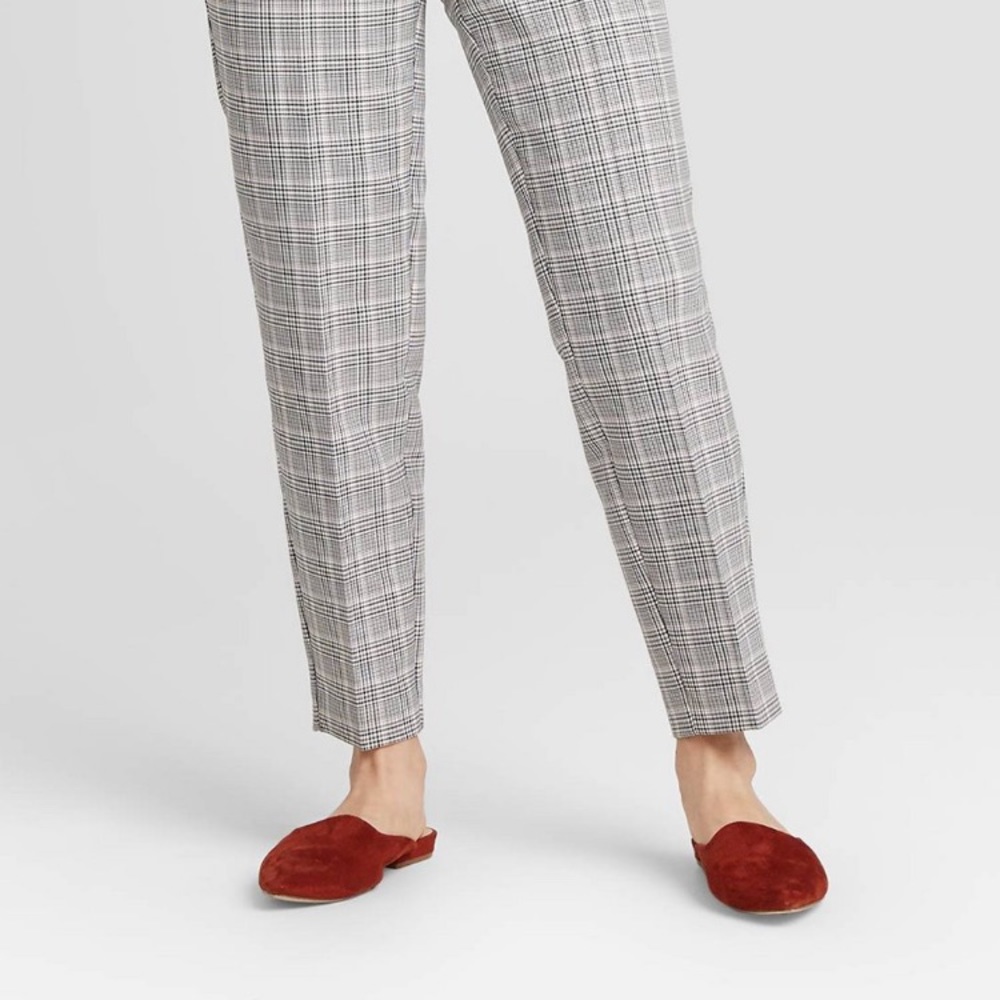 A New Day Plaid mid rise slim ankle pants NWT
